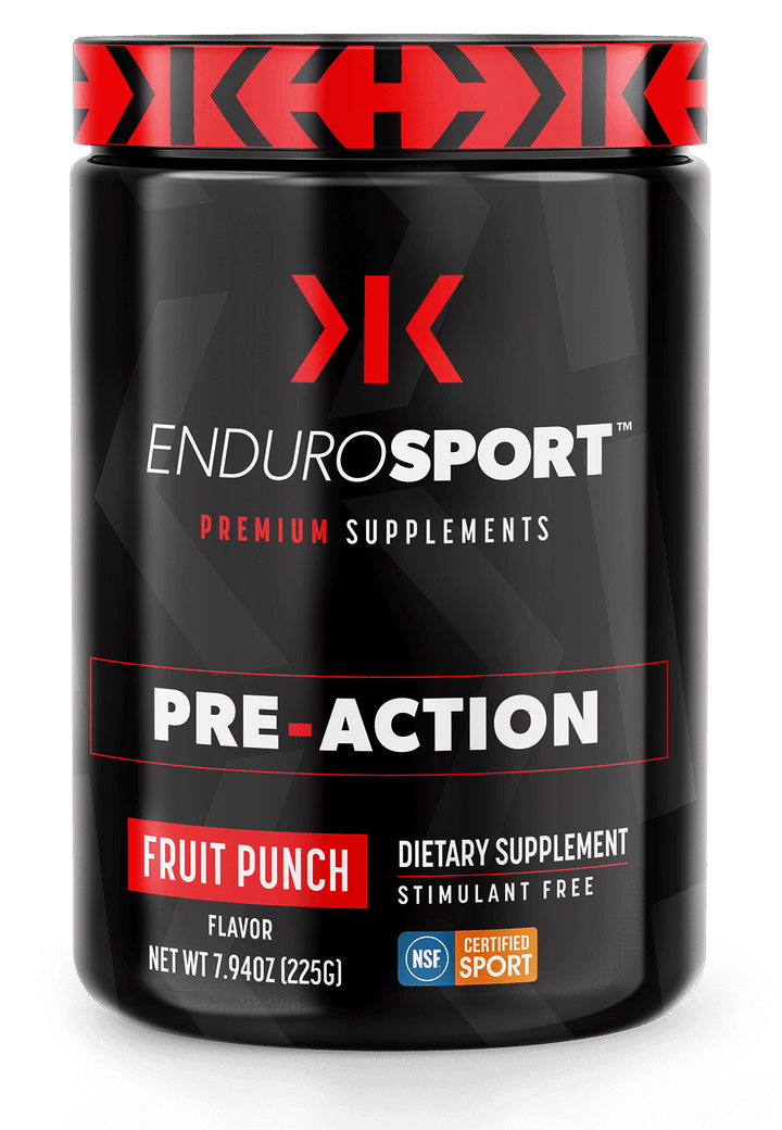 EnduroSport PRE-ACTION Premium Supplement Powder, Caffeine Free, Sugar Free, 30 servings