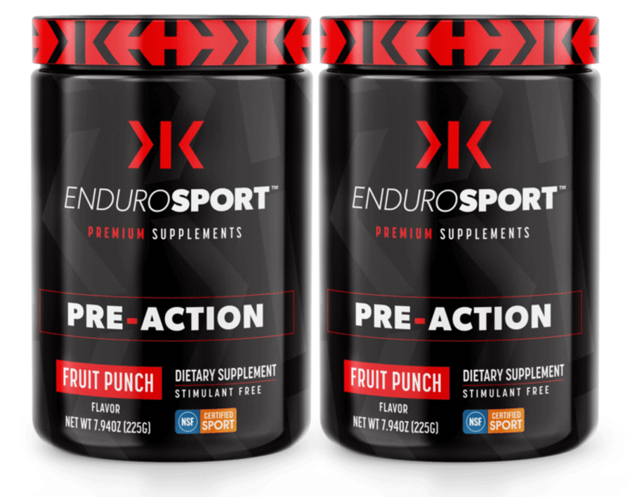 EnduroSport PRE-ACTION Premium Supplement Powder, 60 servings, Caffeine Free, Sugar Free [2-Pack]